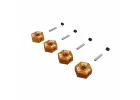 12mm Wheel Hex set (Metal) 4pcs- Orange
