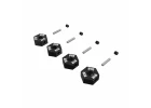 12mm Metal Wheel Hex Set (4) - Black