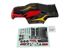 Team Associated Rival MT10 V2 Painted Bodyshell Red/Yellow