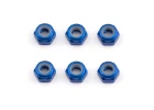 Associated Factory Team M3 Locknuts - Blue Aluminium