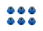 Associated Factory Team M4 Locknuts - Blue Aluminium Flanged