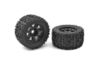 Corally Monster Truck Tires XL 4S Grabber Glued On Black Rims