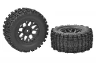 Corally XD Tyre Set Glued On Black Rims - 1 Pair