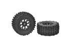 Corally Xd Tyre Set Glued On Black Rims - 1 Pair
