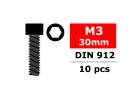 Corally Steel Screws M3 X 30mm Hex Socket Head 10 PC