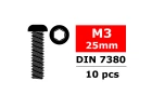 Corally Hex Button Head Screw M3X25 Steel 10 Pcs