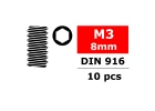Corally Steel Set Screws M3 X 8mm Hex 10 Pcs