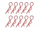Corally Body Clips - 45 Bent - Large - Red - 10 Pcs