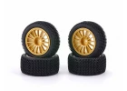 Carisma M48S Dirt Spec Tyres Mounted Gold Multispoke Wheels