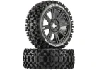 Duratrax Six Pack C2 1:8 Buggy Tyres - Pre Mounted on Black Spoked Wheels Black (2)