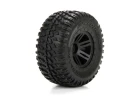 FR/R Tyre Prmnt Black Wheel (2):1:10 AMP MT/DB