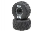 Rt/Lft Tire - Prmnt - Gray Whl (2): 1:10 2WD Axe MT