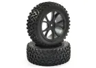 Fastrax Cuboid Buggy Tyres on Black Wheels - 1:10 Buggy Front