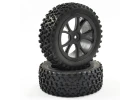 Fastrax Cuboid Buggy Tyres on Black Wheels - 1:10 Buggy Front