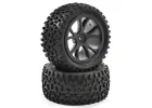 Fastrax Cuboid Buggy Tyres on Black Wheels - 1:10 Buggy Rear