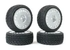 Fastrax 1:10 Rally Angle Tyres on OZ Style Wheels - Silver (4)