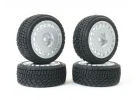 Fastrax 1:10 Rally Angle Tyres on OZ Style Wheels - Silver (4)