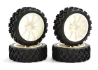Fastrax 1:10 Rally Tyres on 10 Spoke White Wheels (4)