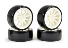 Fastrax 1:10 Drift Tyres on White 10 Spoke Wheels (4)