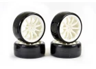Fastrax 1:10 Drift Tyres on White 10 Spoke Wheels (4)