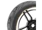 Fastrax 1:10 Street Tread Tyres on 10 Spoke Black/Chrome Wheels (4)