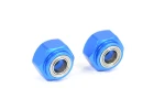Aluminium Front Wheel 5mm Shaft OD to 12mm Hex Adaptors - Blue (1 Pair) ** CLEARANCE **