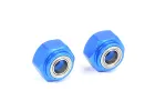Aluminium Front Wheel 5mm Shaft OD to 12mm Hex Adaptors - Blue (1 Pair)