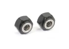 Aluminium Front Wheel 5mm Shaft OD to 12mm Hex Adaptors - Black (1 Pair)