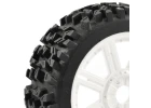 Fastrax 1:8 Maze Tyres Mounted on 8 Spoke White Wheels (2)