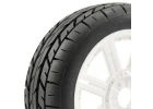 Fastrax 1:8 Eagle Road Tread Tyres Mounted on White Wheels (2)