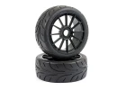 Fastrax 1:8 Buggy Arrow Treaded Tyres - Mounted On 12 Spoke Black 17mm Hex Wheels (2)