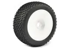 Fastrax X-Block 1:8 Truggy Tyres Mounted on White Dished Zero Offset Wheels (2)	