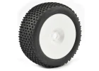 Fastrax X-Block 1:8 Truggy Tyres Mounted on White Dished Zero Offset Wheels (2)	