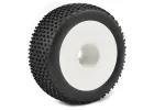 Fastrax X-Block 1:8 Truggy Tyres Mounted on White Dished 1/2 Inch Offset Wheels (2)