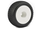 Fastrax X-Block 1:8 Truggy Tyres Mounted on White Dished 1/2 Inch Offset Wheels (2)