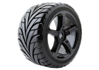 Fastrax 1:8 Truggy Eagle Tyres Mounted on 5 Spoke Black Zero Offset Wheels (2)
