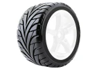 Fastrax 1:8 Truggy Eagle Tyres Mounted on 5 Spoke White Zero Offset Wheels (2)