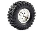 Fastrax Sawblock Scale 1.9 Wheels with Tyres - 108mm OD - Chrome (2)