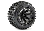 Fastrax 1:16 Jigsaw Tyres Mounted on Black 8SP 12mm Hex Wheels