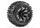 Fastrax 1:16 Jigsaw Tyres Mounted on Black 8SP 12mm Hex Wheels