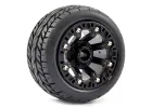Fastrax 1:16 Eagle Tyres Mounted on Black 8SP 12mm Hex Wheels (2)