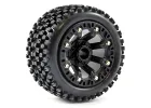 Fastrax 1:16 Stinger Tyres Mounted on Black 8SP 12mm Hex Wheels