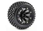 Fastrax 1:16 Stinger Tyres Mounted on Black 8SP 12mm Hex Wheels	
