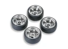 Fastrax Drift D1 Tyres Mounted on 9mm Offset 5 Spoke Chrome Wheels (4)