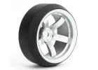 Fastrax Drift D3 Tyres Mounted on 9mm Offset 5 Spoke Satin Silver Wheels (4)