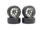 Fastrax Drift D1 Tyres Mounted on 3mm Offset 10 Spoke Graphite Wheels (4)