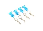 Fastrax Pro Aluminium Easypull Tabs + Bodyclips (4Pc) - Blue