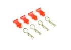Fastrax Pro Aluminium Easypull Tabs + Bodyclips (4Pc) - Red