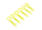 Fastrax 1:8 / 1:5 Transponder Body Clips - Fluorescent Yellow (6)