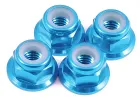 Fastrax M4 Blue Flanged Locking Wheel Nuts (4)